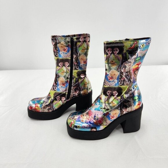 Steve Madden Boots Women Size 6M Klayton 90's Retro Dolls Chunky Heel Platform - Picture 3 of 9